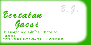 bertalan gacsi business card